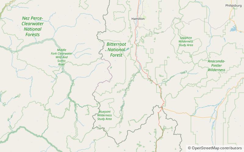 Bitterroot Mountains location map