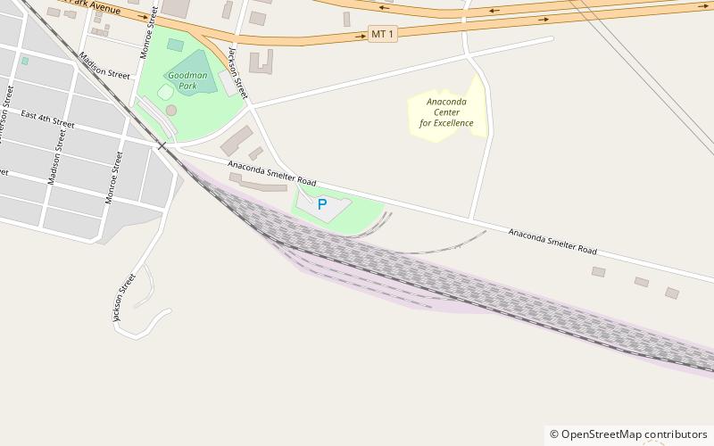 Anaconda Smelter Stack location map
