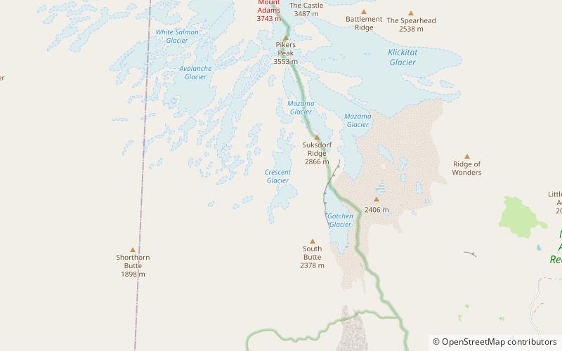 crescent glacier mount adams wilderness location map