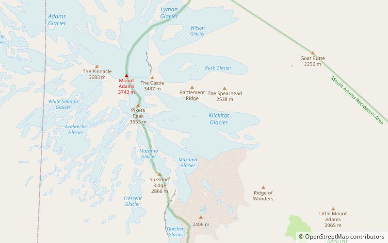 klickitat glacier mount adams recreation area location map