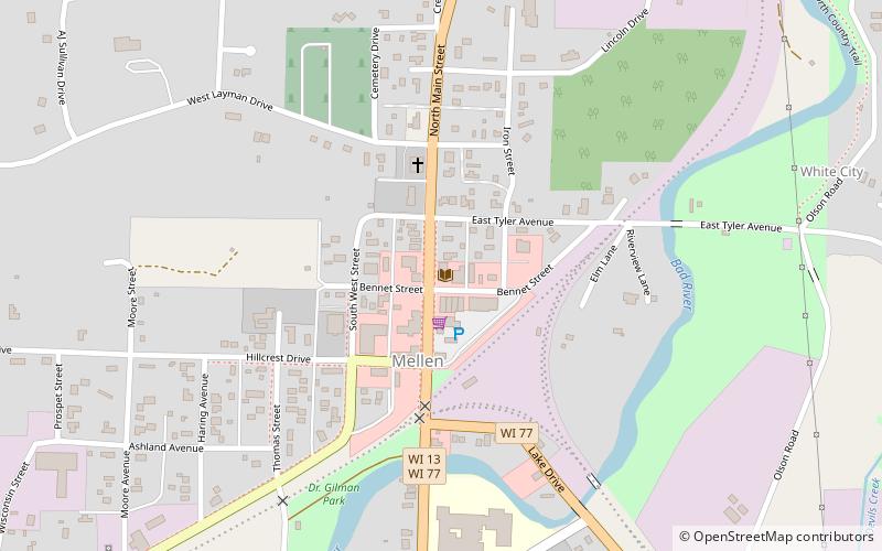 Mellen City Hall location map