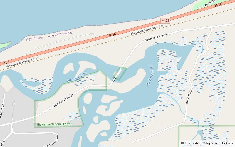 Old M-94–Au Train River Bridge location map