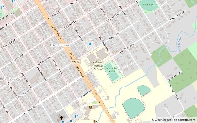 Ashland Middle School location map