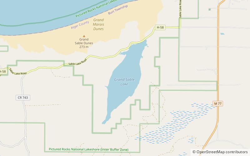 Grand Sable Lake location map