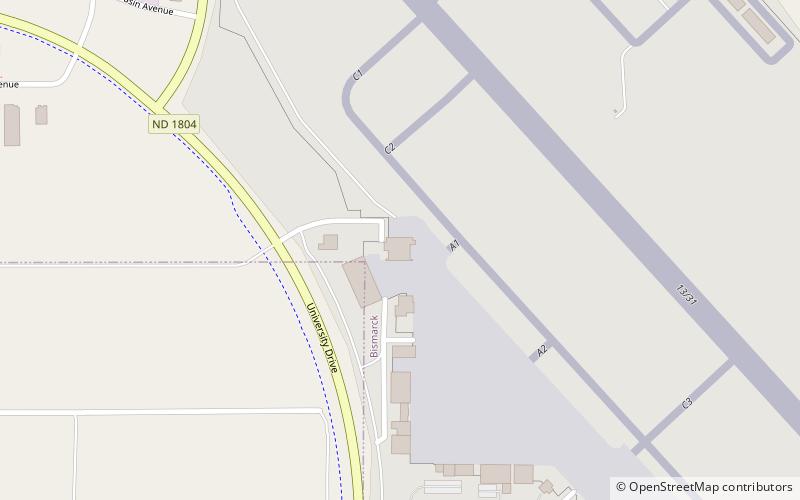 Bismarck Air Museum location map