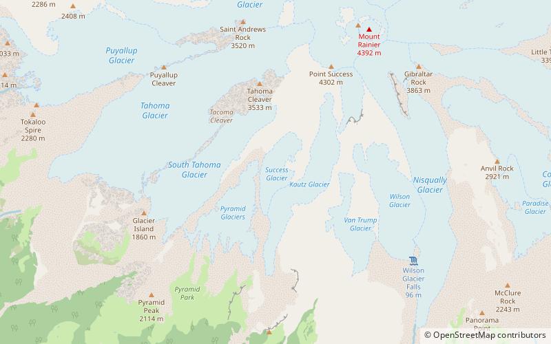 success glacier mount rainier nationalpark location map