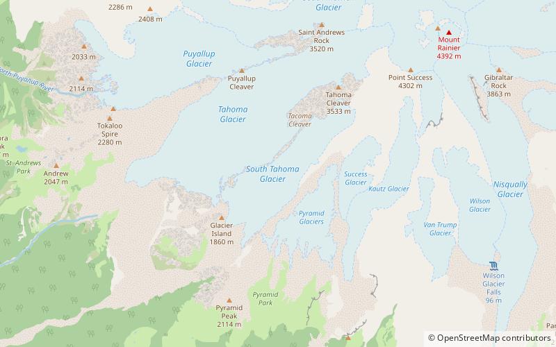 south tahoma glacier parque nacional del monte rainier location map