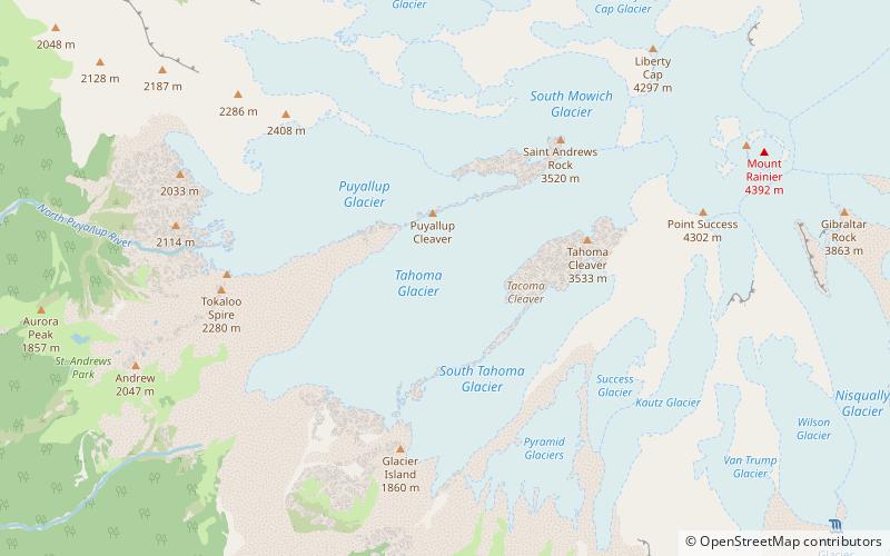 Tahoma-Gletscher location map