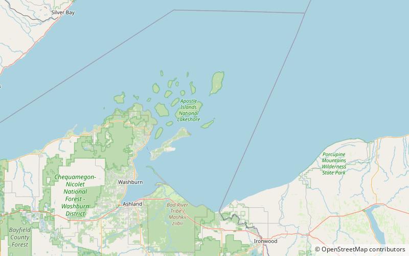 Michigan Island Light location map
