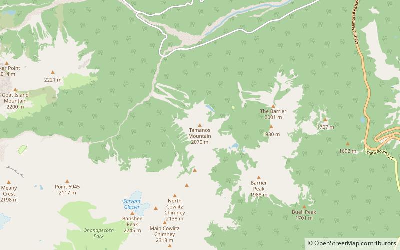 Tamanos Mountain location map