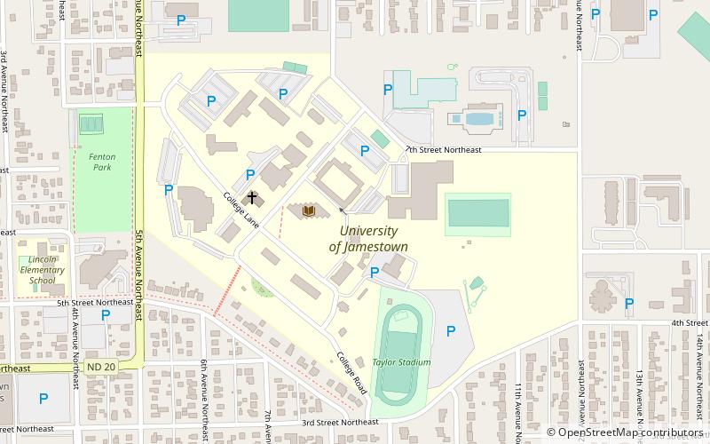 University of Jamestown location map