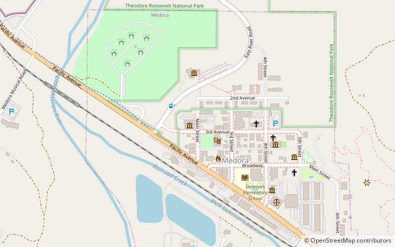 North Dakota Cowboy Hall of Fame location map