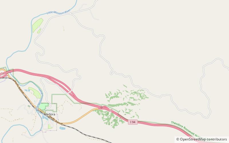 scoria point overlook theodore roosevelt national park location map