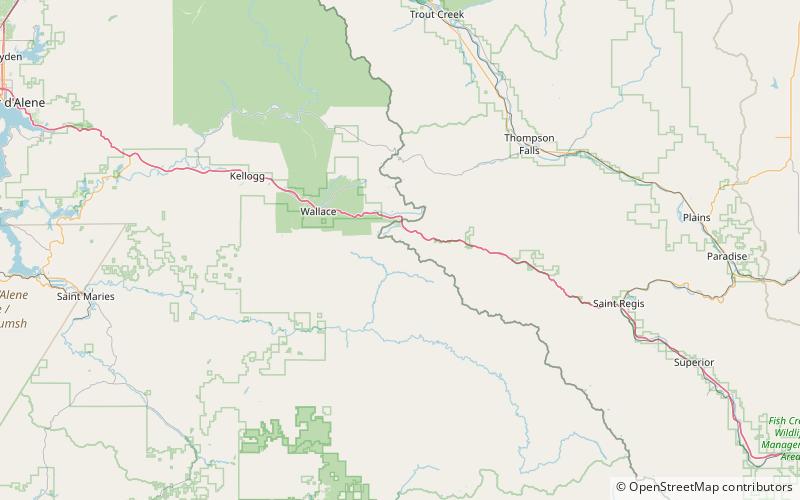 bullion tunnel idaho panhandle national forests location map