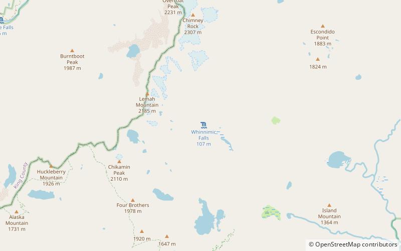 whinnimic falls alpine lakes wilderness location map