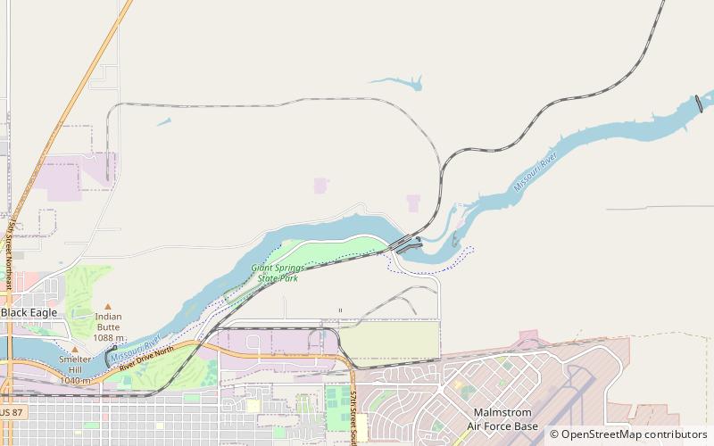 colter falls great falls location map