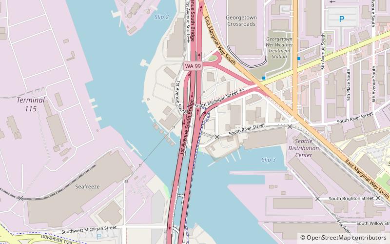 First Avenue South Bridge location map
