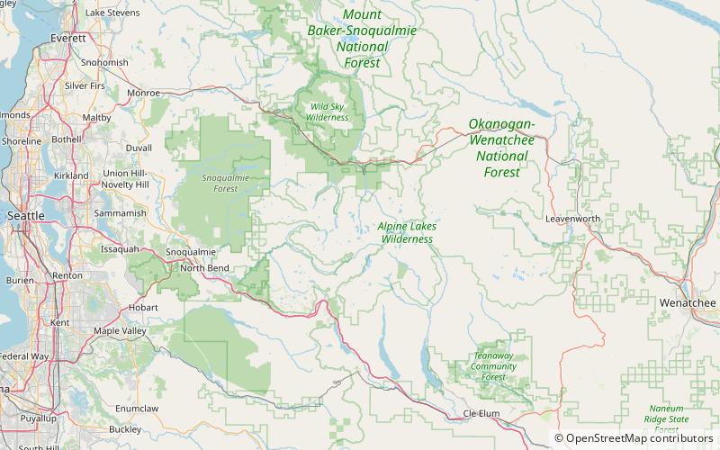 angeline falls alpine lakes wilderness location map