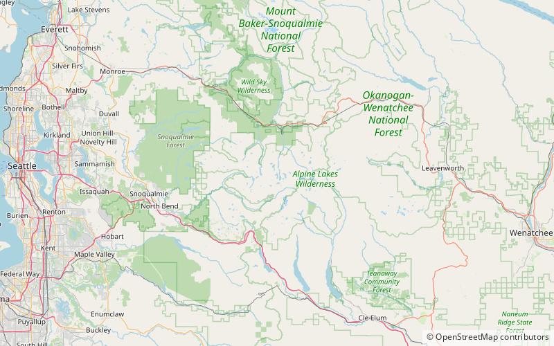 big heart falls alpine lakes wilderness location map