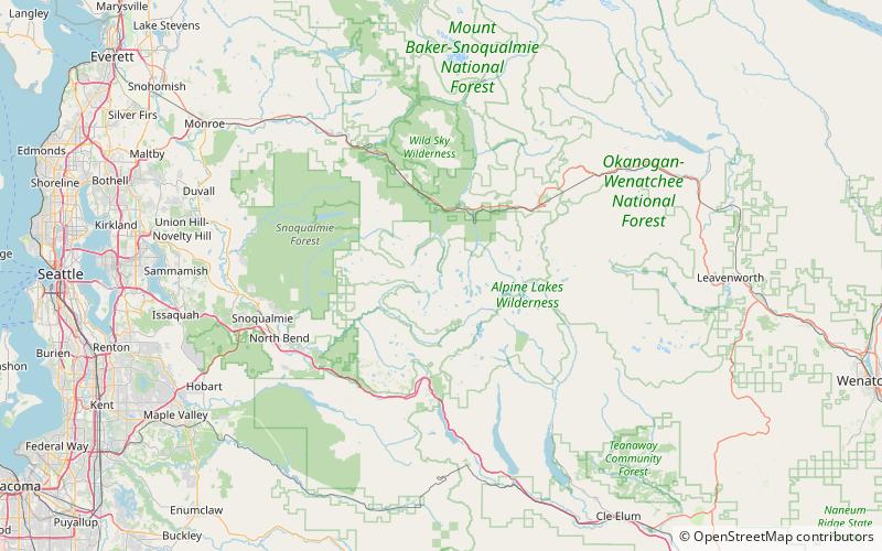 wasserfalle am miller river alpine lakes wilderness location map