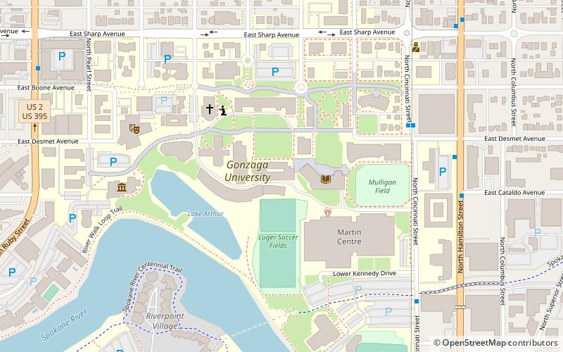 Université Gonzaga de Spokane location map