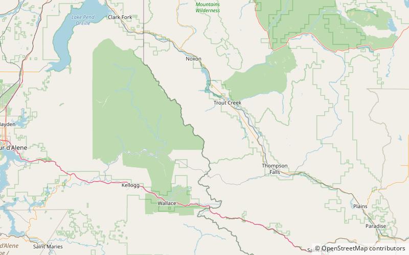 jew peak foret nationale de kootenai location map