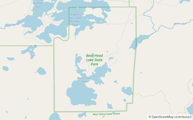 park stanowy bear head lake ely location map