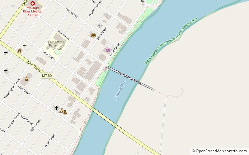 Fort Benton Bridge location map