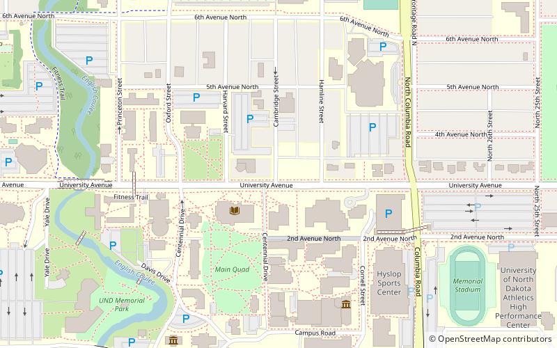 University of North Dakota Historic District location map