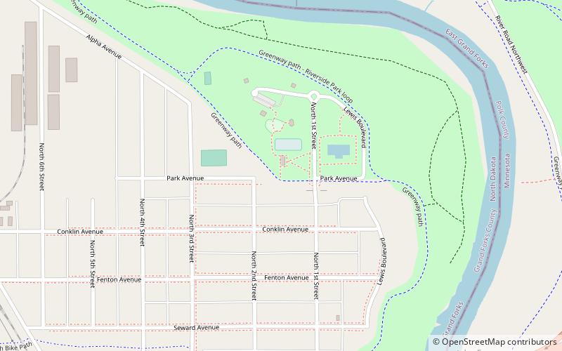 Grand Forks Riverside Neighborhood Historic District location map