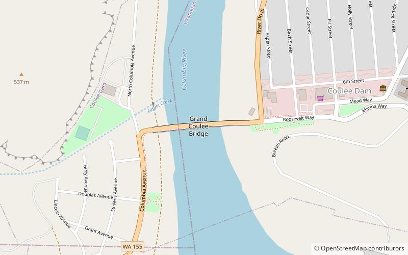Grand Coulee Bridge location map