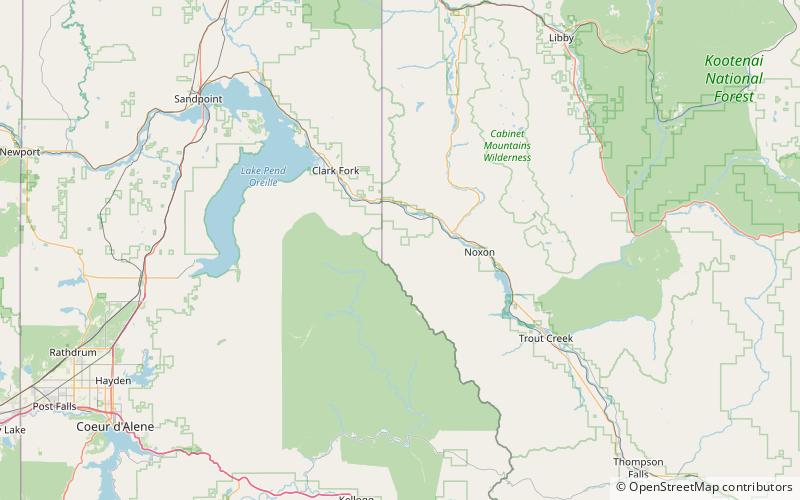 cabinet national forest foret nationale de kootenai location map