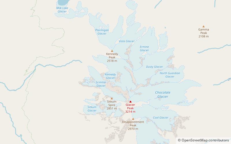 kennedy glacier glacier peak wilderness location map