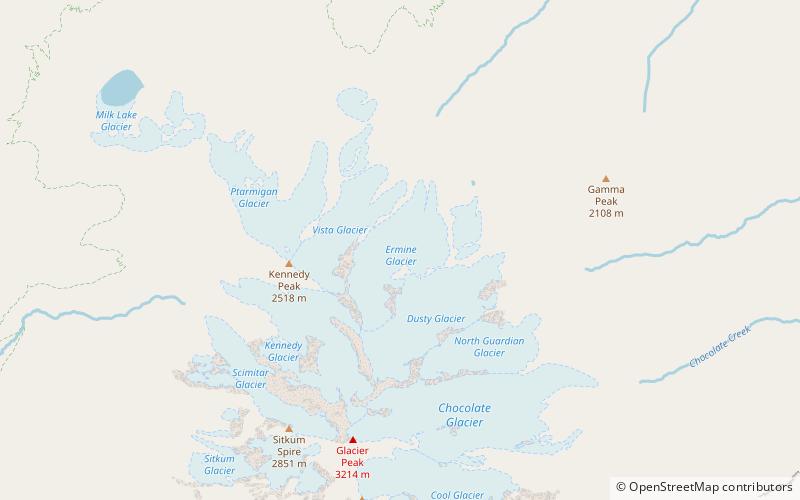 Ermine Glacier location map