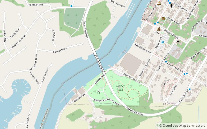 La Conner's Rainbow bridge location map