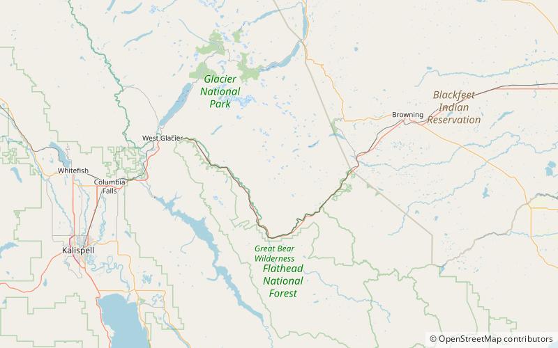 striped elk lake glacier nationalpark location map