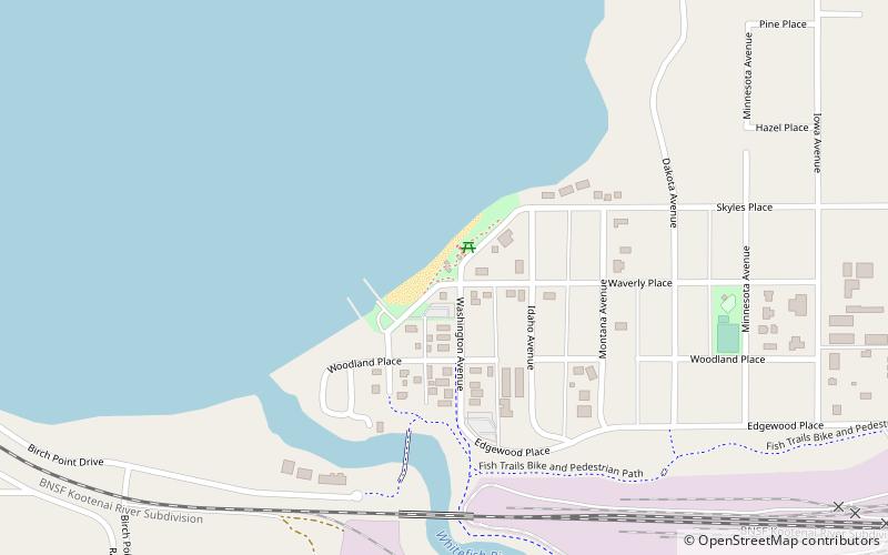 Whitefish City Beach location map