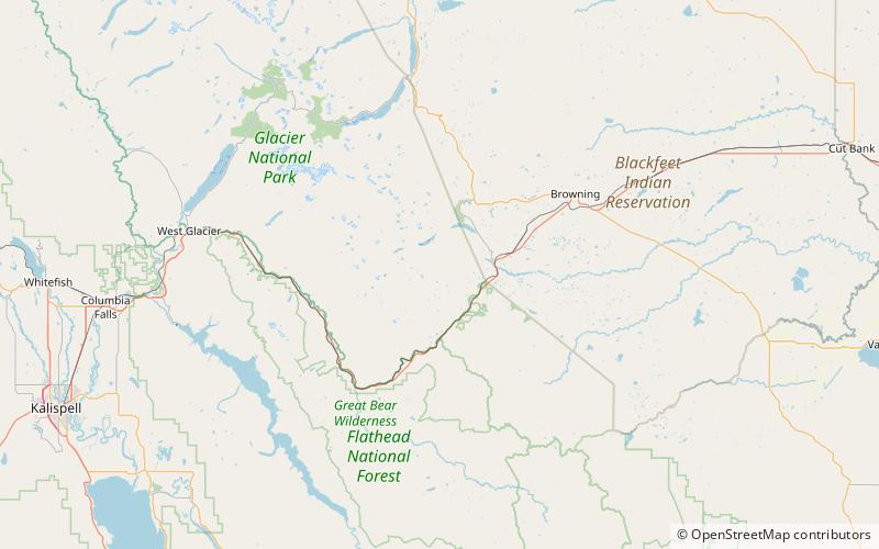 bearhead mountain glacier nationalpark location map