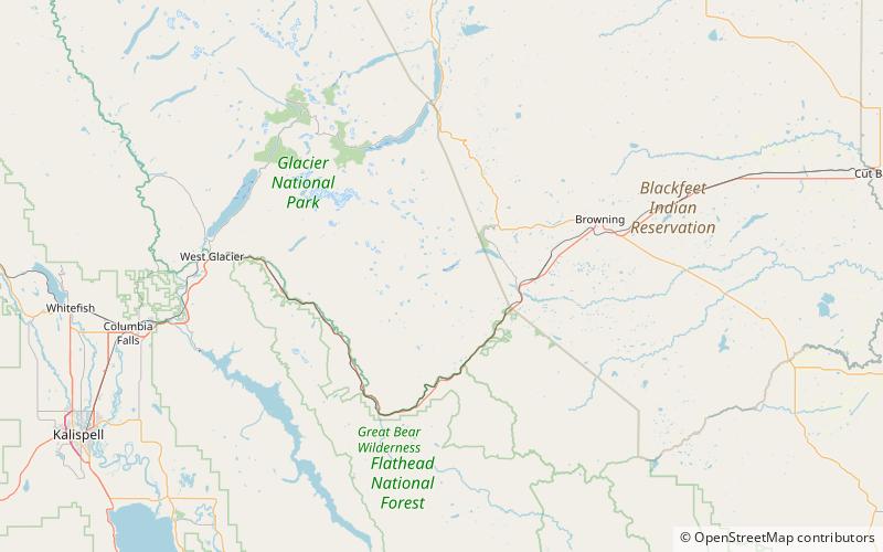 Sinopah Mountain location map