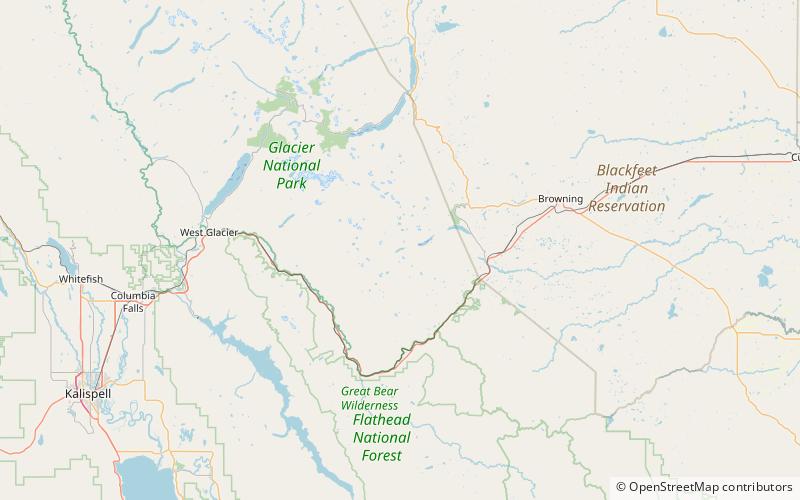 Upper Two Medicine Lake location map