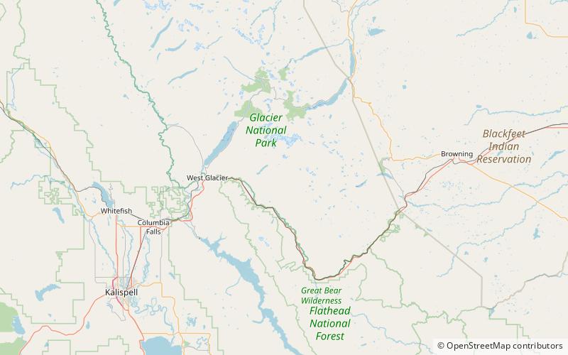 lower nyack snowshoe cabin parque nacional de los glaciares location map