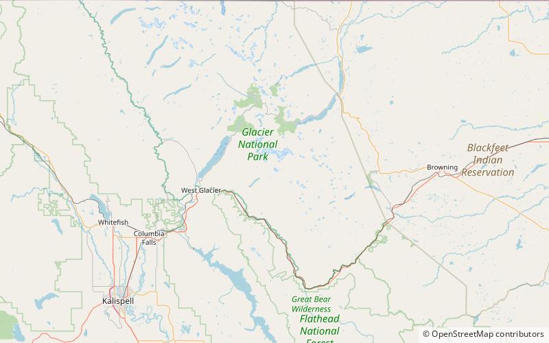 mount thompson glacier nationalpark location map