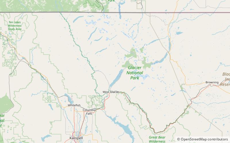 ford creek patrol cabin glacier nationalpark location map