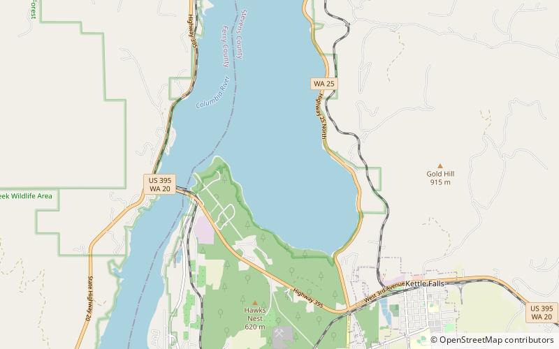 fort colvile lake roosevelt national recreation area location map