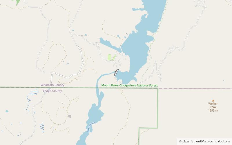 Upper Baker Dam location map