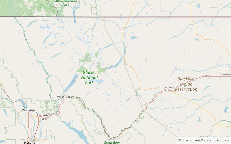 red eagle lake glacier nationalpark location map