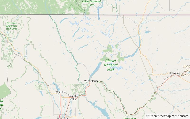 rogers lake glacier nationalpark location map