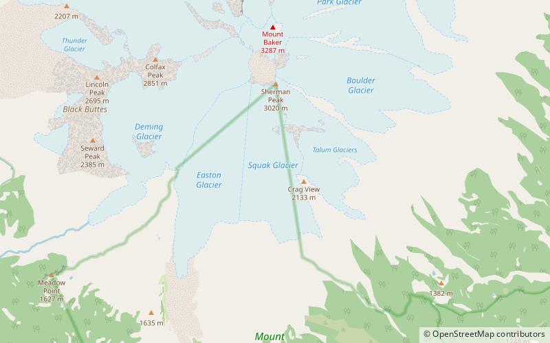 squak glacier mount baker national recreation area location map