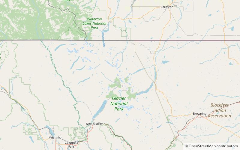 windmaker lake parc national de glacier location map