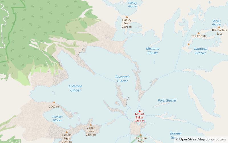 Roosevelt Glacier location map